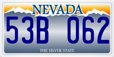 NV license plate 53B062