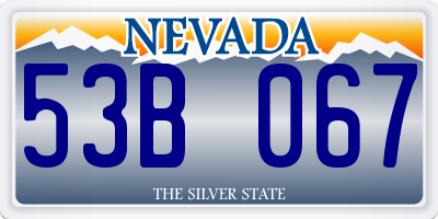 NV license plate 53B067