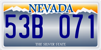 NV license plate 53B071