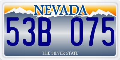 NV license plate 53B075