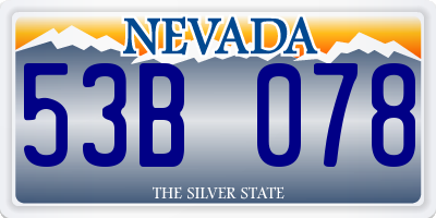 NV license plate 53B078