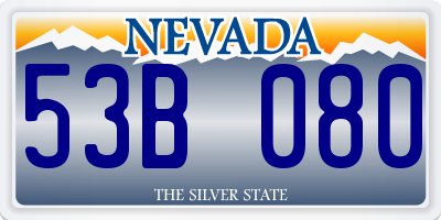 NV license plate 53B080