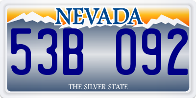 NV license plate 53B092