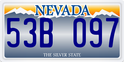 NV license plate 53B097