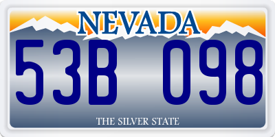 NV license plate 53B098