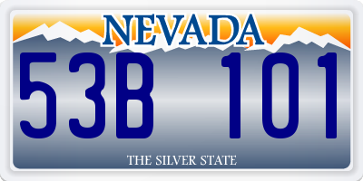 NV license plate 53B101