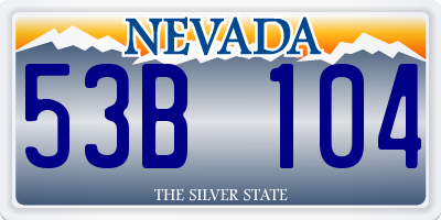 NV license plate 53B104