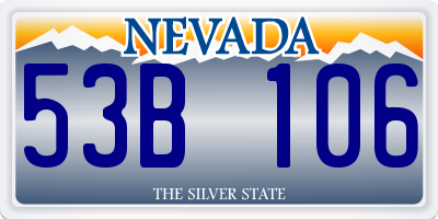 NV license plate 53B106
