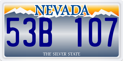NV license plate 53B107