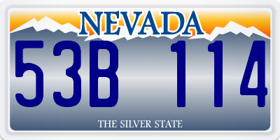 NV license plate 53B114