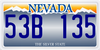 NV license plate 53B135