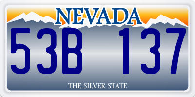 NV license plate 53B137