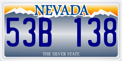 NV license plate 53B138