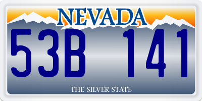 NV license plate 53B141