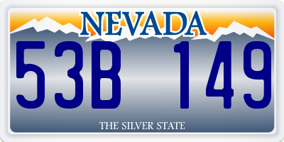 NV license plate 53B149