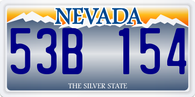 NV license plate 53B154