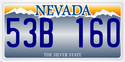 NV license plate 53B160