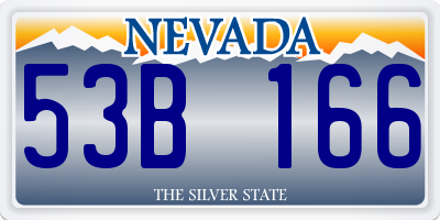 NV license plate 53B166