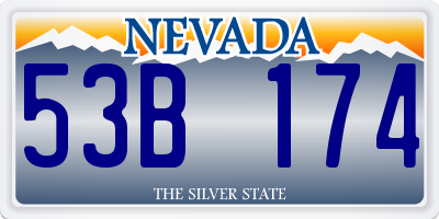 NV license plate 53B174