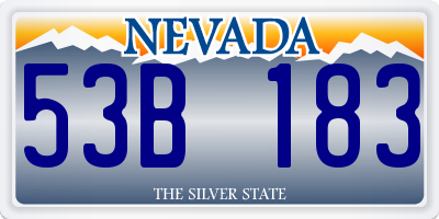 NV license plate 53B183