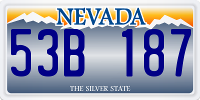 NV license plate 53B187