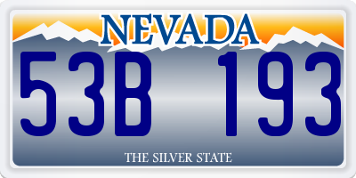 NV license plate 53B193