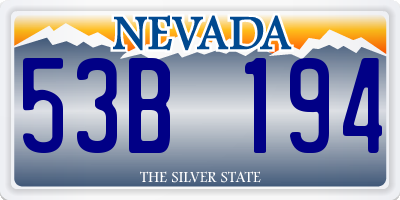 NV license plate 53B194