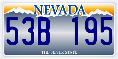 NV license plate 53B195