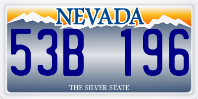 NV license plate 53B196