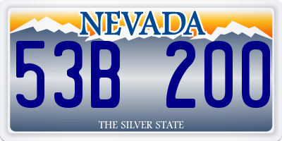 NV license plate 53B200