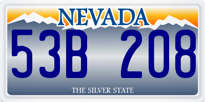 NV license plate 53B208