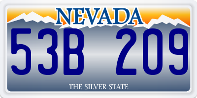 NV license plate 53B209