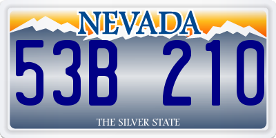 NV license plate 53B210