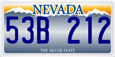 NV license plate 53B212