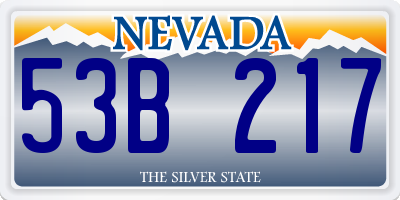 NV license plate 53B217