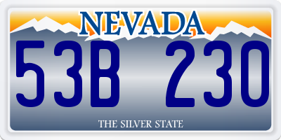 NV license plate 53B230