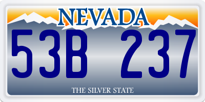 NV license plate 53B237