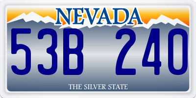 NV license plate 53B240