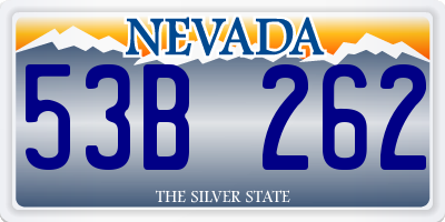 NV license plate 53B262