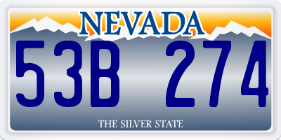 NV license plate 53B274