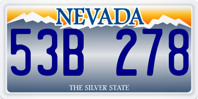 NV license plate 53B278