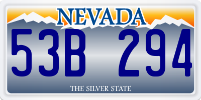 NV license plate 53B294