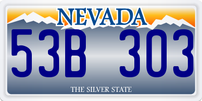 NV license plate 53B303