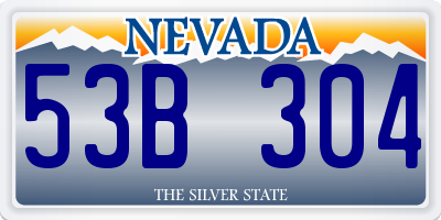 NV license plate 53B304
