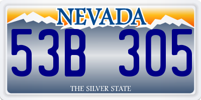 NV license plate 53B305