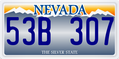 NV license plate 53B307