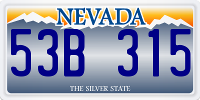 NV license plate 53B315