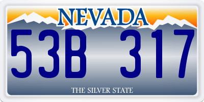 NV license plate 53B317