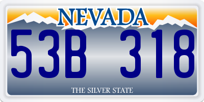 NV license plate 53B318