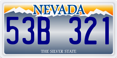 NV license plate 53B321